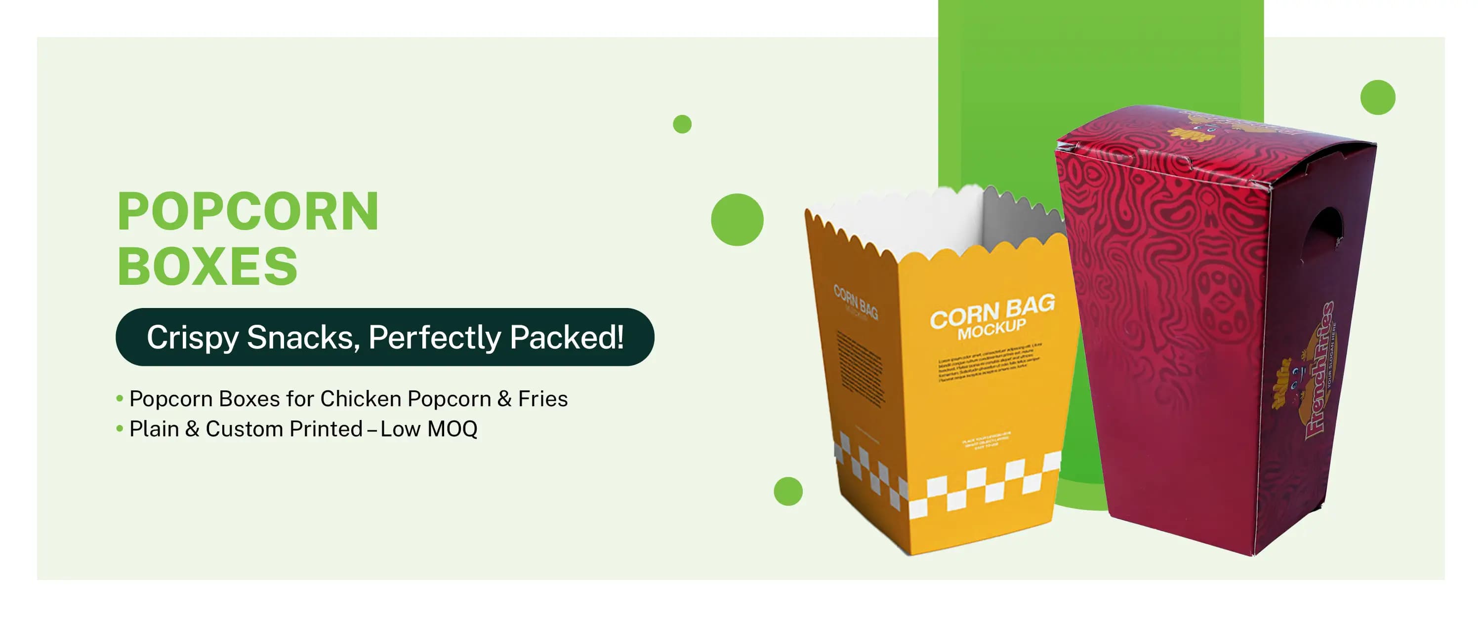 Popcorn & Chicken Popcorn Boxes Desktop Banner
