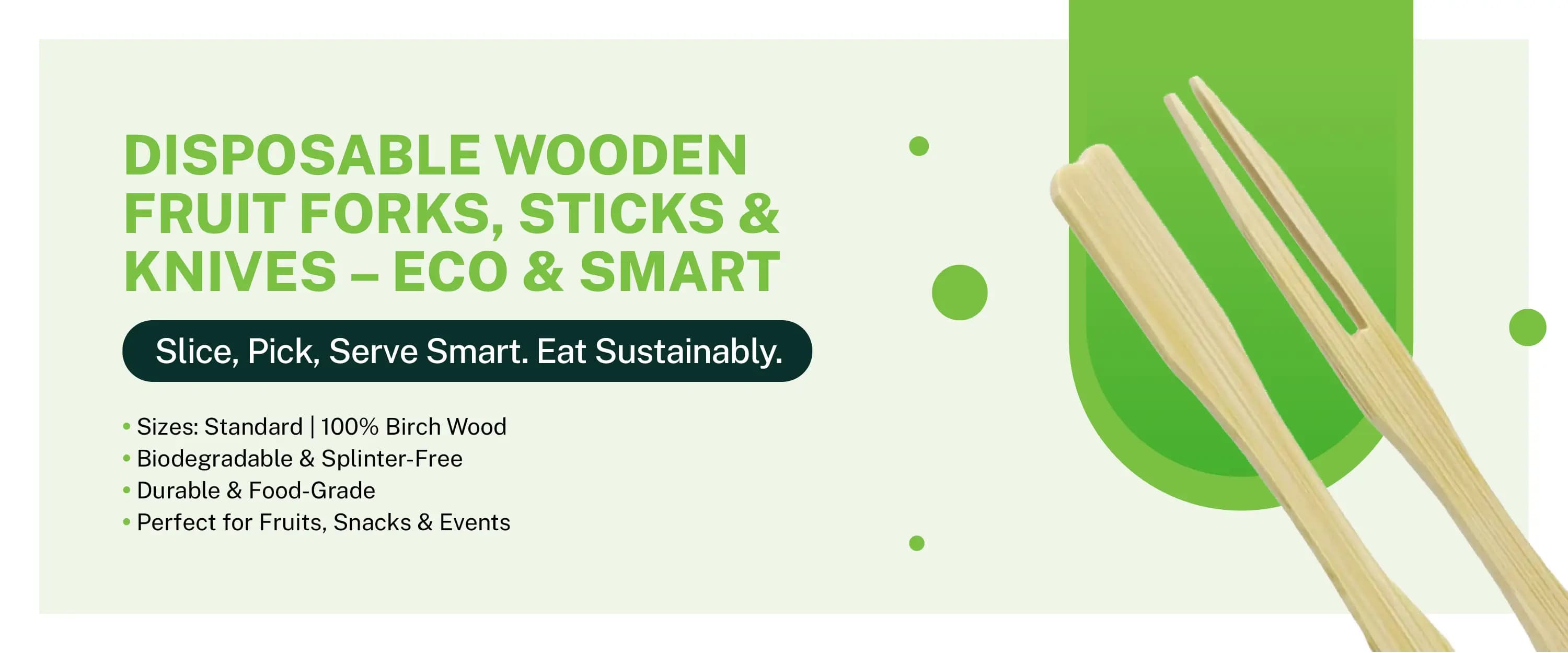 Disposabel fork,sticks and knives Desktop Banner