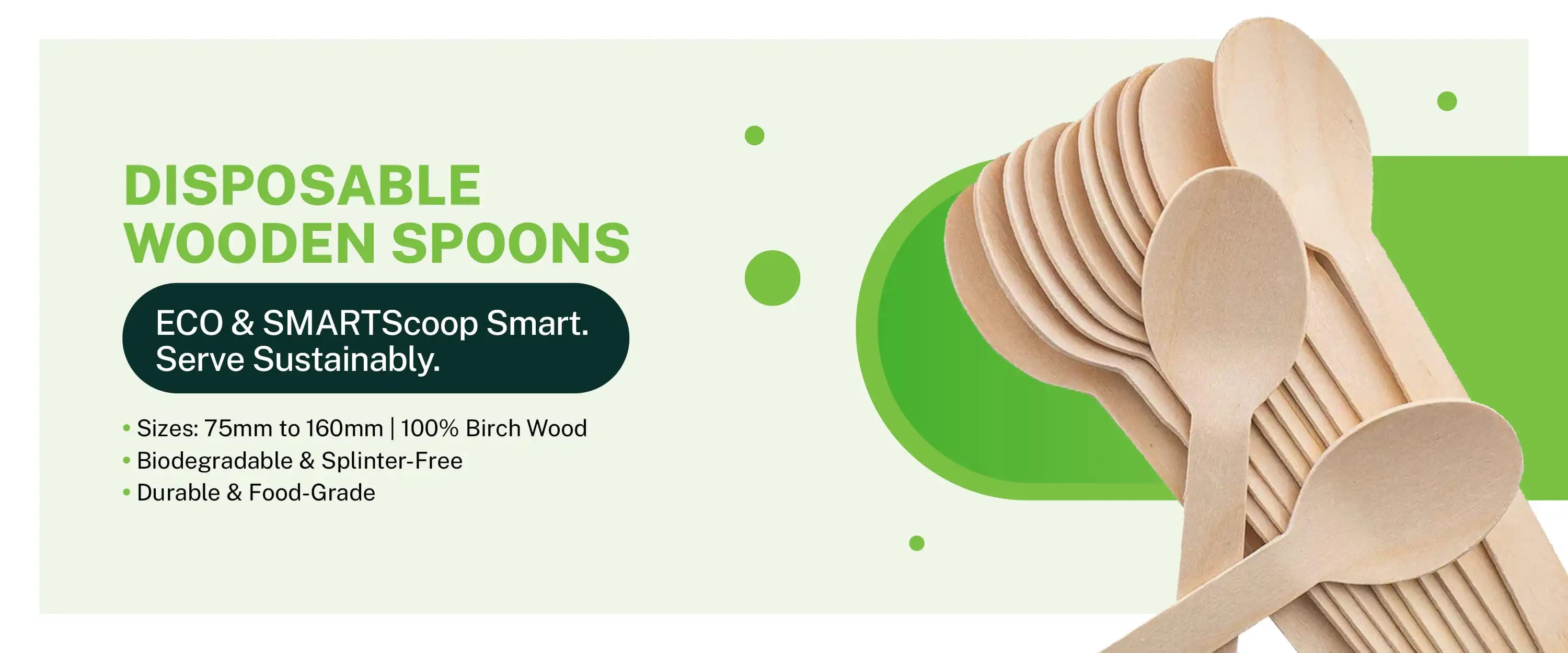 Disposable Wooden Spoons Desktop Banner
