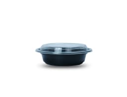RO32 1000ml Round Plastic Container with Dome Lid - Pack of 500 Pieces