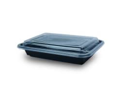 RE28 850ml Rectangle Plastic Container With Dome Lid - Pack of 400 Pieces